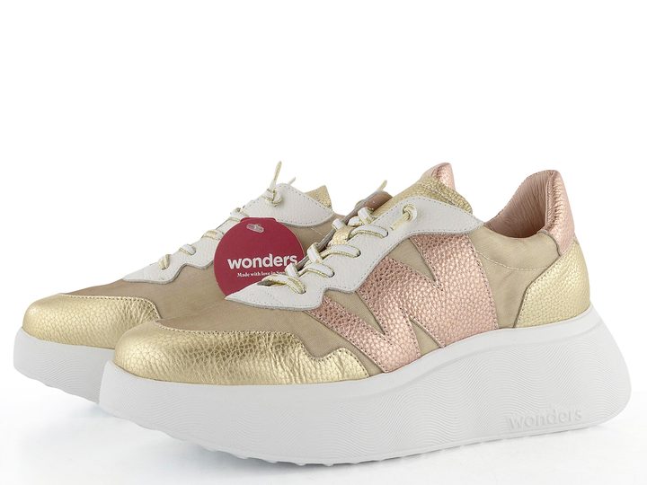 Wonders dámské tenisky na platformě Platino/Rame A-3622