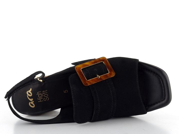 Ara dámske širšie sandále na podpätku Brighton Black 12-20508-01