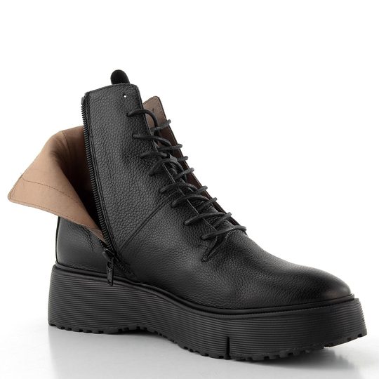 Wonders šněrovací kotník na platformě Negro A-9350