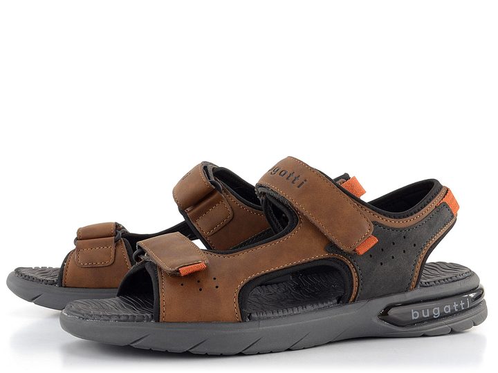 Bugatti pánské sandály se suchými zipy hnědé 341-A7Z81-5050