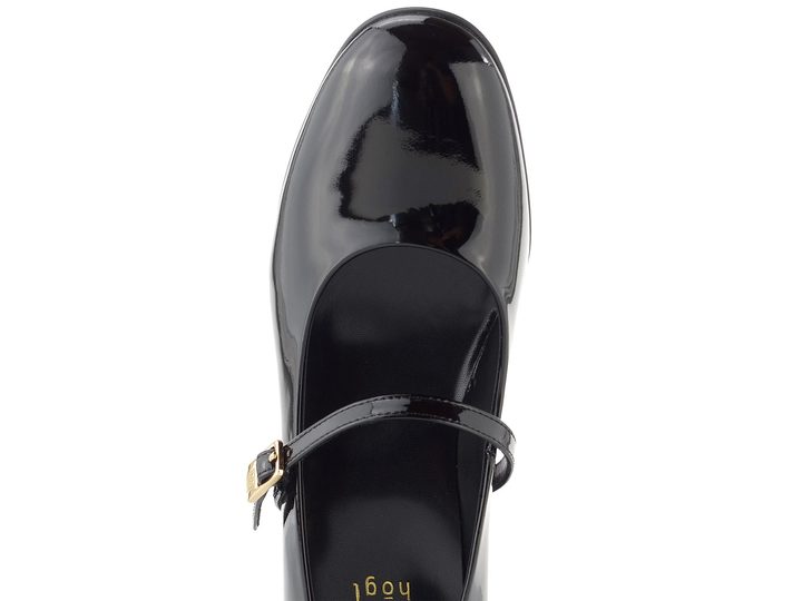 Högl lakované lodičky s nártovým páskem black 2-174214-0100