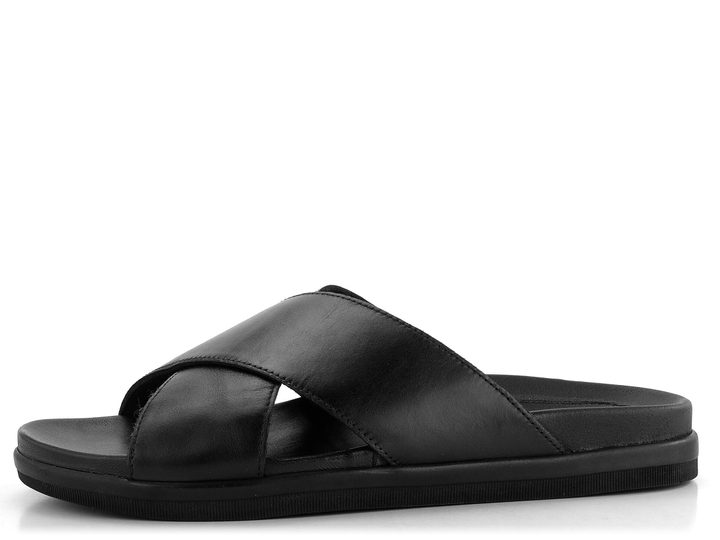 Caprice pánské kožené pantofle černé 9-17100-42