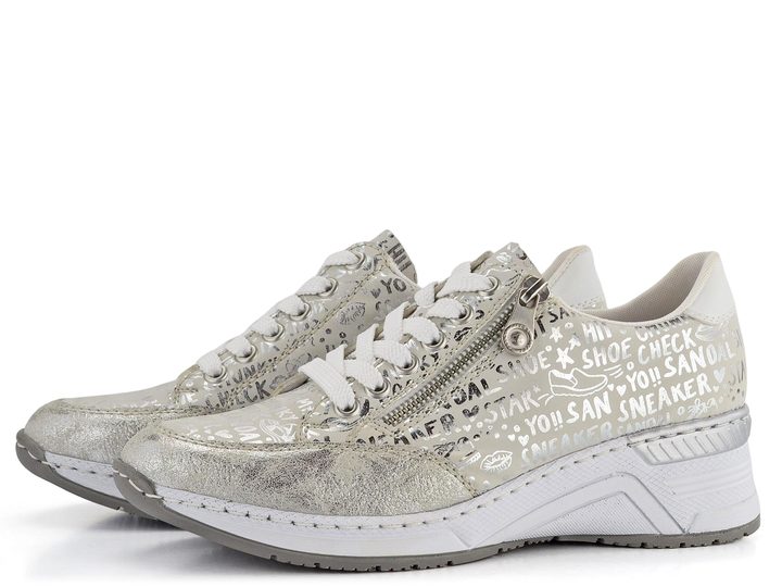 Rieker metalické tenisky na kline N4316-90