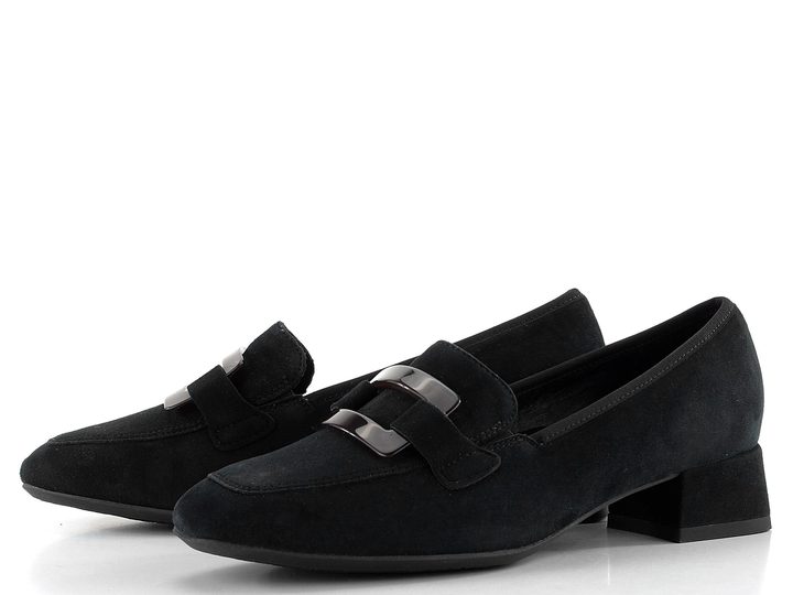 Ara širšie semišové lodičky čierne Graz 12-20416-01