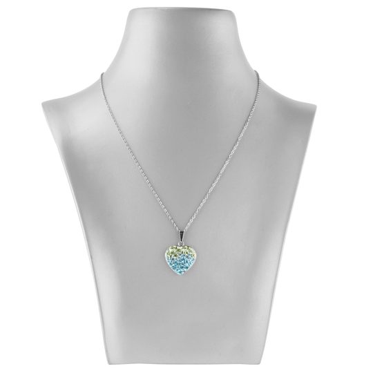 Náhrdelník farebné srdiečko Preciosa aqua/zelená