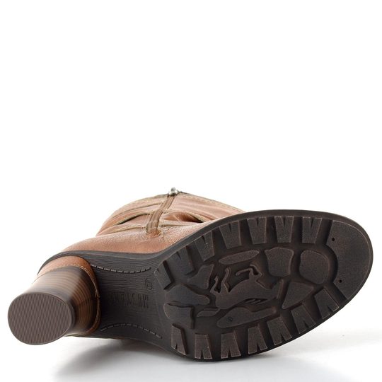Mustang polokozačky na podpatku cognac 15M0162001