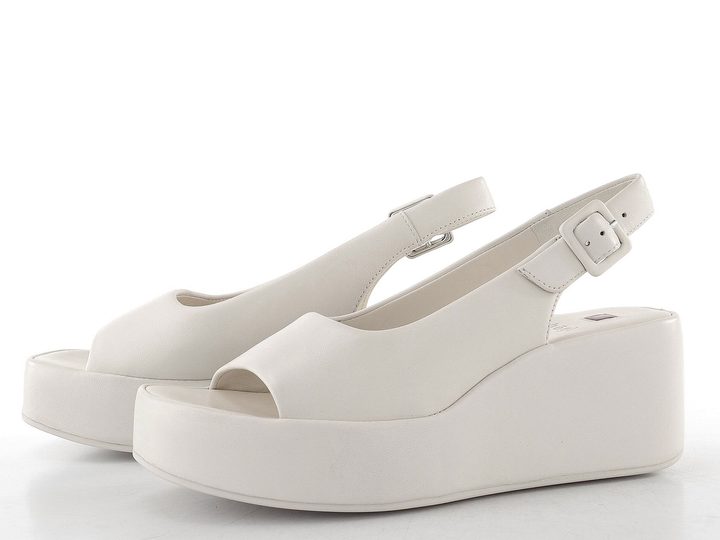 Högl kožené sandály na klínku creme 1-102510-1200