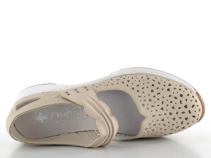 Rieker poltopánky s pásikom a klinom béžové N4382-60