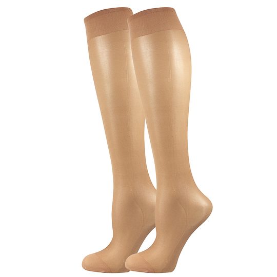 Jemné parfémované podkolenky s elastanem beige 17 DEN 2 páry/balení