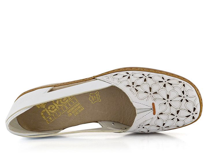 Rieker baleríny s kvetovaným motívom bielej 41356-80