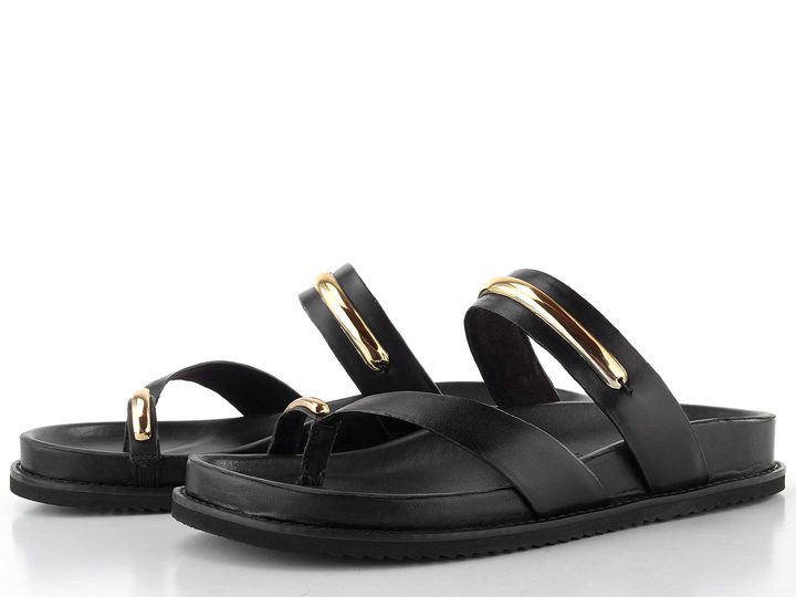 Tamaris kožené pantofle/žabky black 1-27415-46