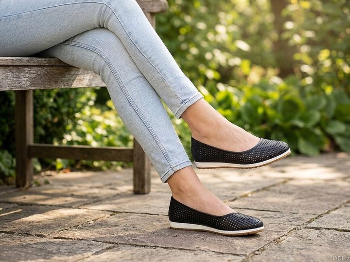 Looke perforované baleríny Carrolin black L0601_10