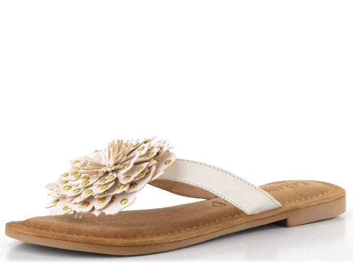 Lazamani žabky s květinou white LA33794
