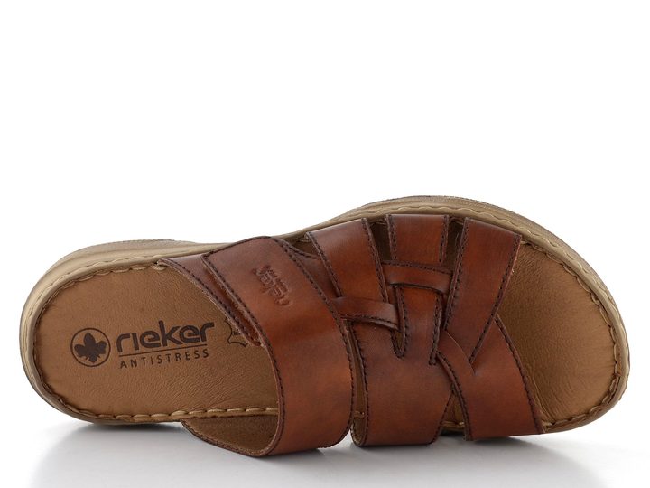 Rieker pánské pantofle s páskem na suchý zip sv. hnědé 21473-24