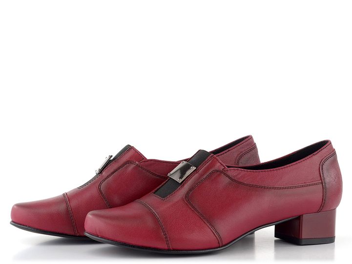 Barton červené polobotky na podpatku 1222