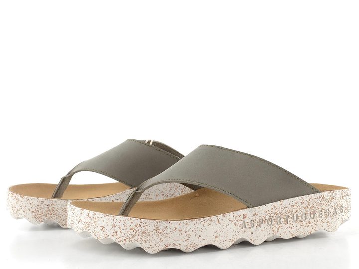 Asportuguesas dámské žabky Cami L khaki P018223017