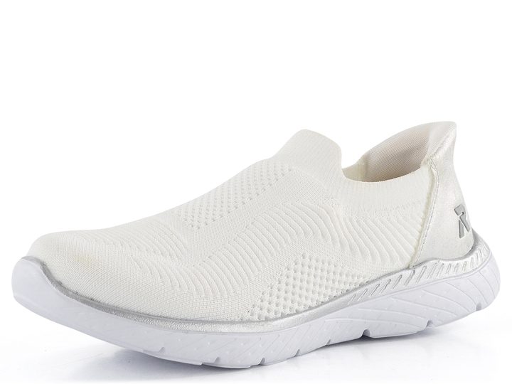 Rieker úpletové nazúvacie tenisky Weiss/Ice M5072-80