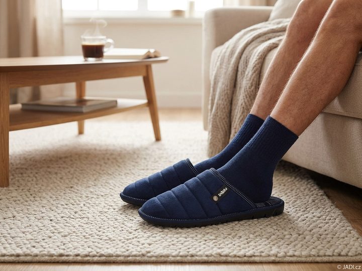Inblu pánské domácí pantofle s plnou špičkou modré Blu 91000027