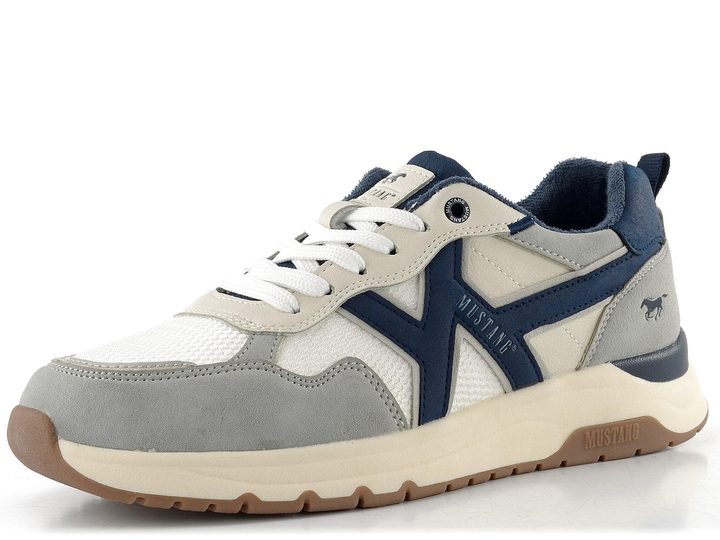Mustang pánske šnurovacie tenisky grey/white/navy 26M0291004