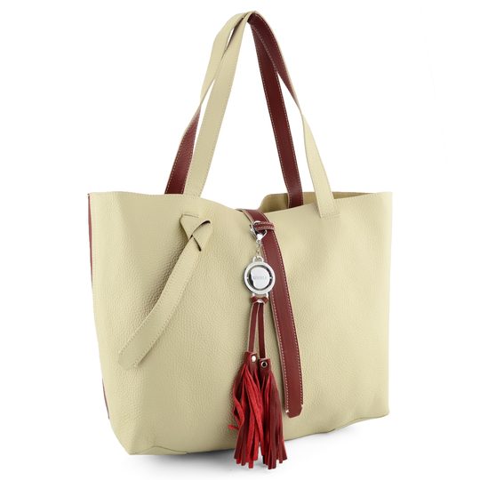 J&C JACKYCELINE kabelka Beige-D.Red