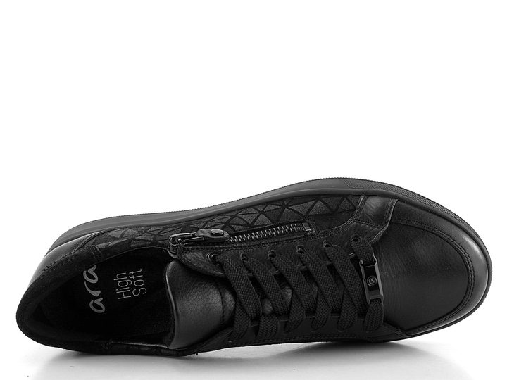 Ara dámske poltopánky so zipsom Rom Schwarz 12-34432-97