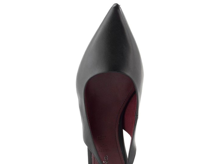 Tamaris lodičky s volnou patou black leather 1-29612-47