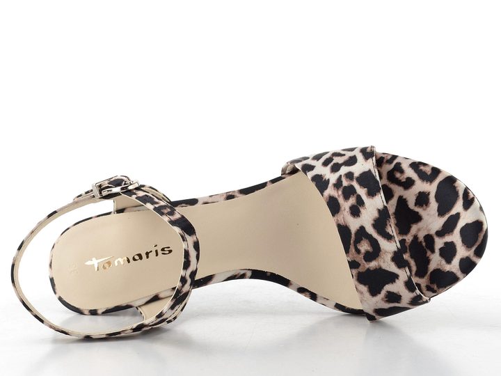Tamaris sandály na podpatku leopard 1-28028-42