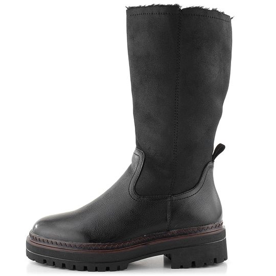 Tamaris hladké polokozačky černé 1-26638-39