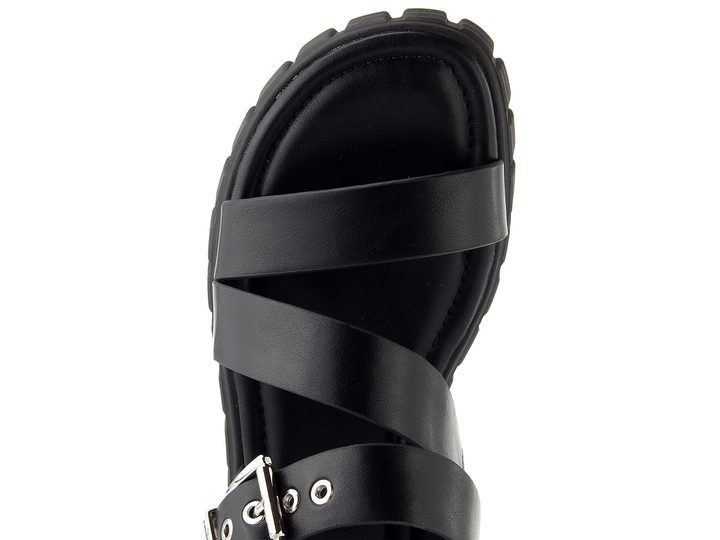 Tamaris černé sandály na platformě 1-28233-46