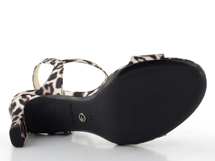Tamaris sandály na podpatku leopard 1-28028-42