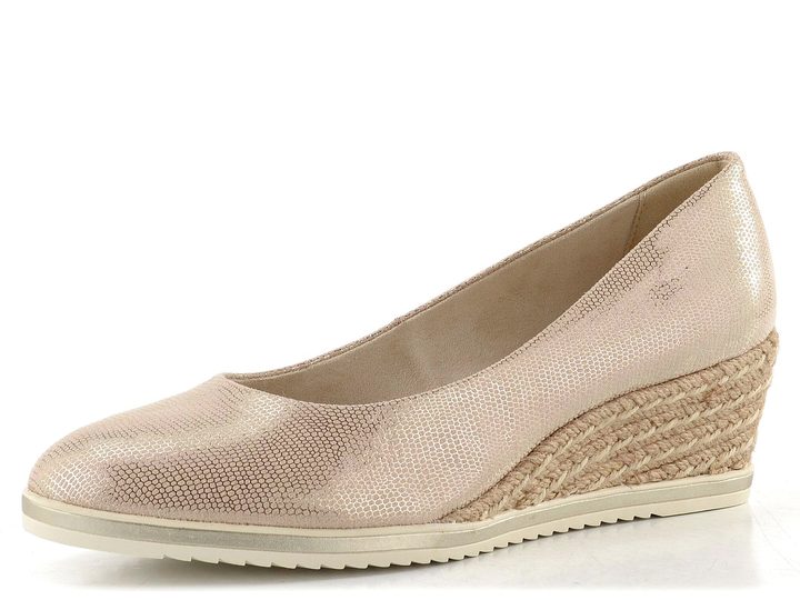 Tamaris textilní lodičky na klínu lt gold 1-22313-44