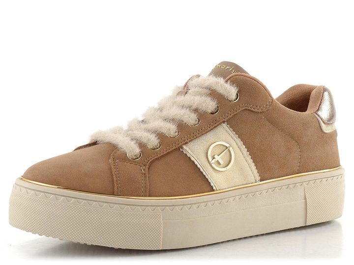 Tamaris tenisky na platformě camel suede 1-23724-42
