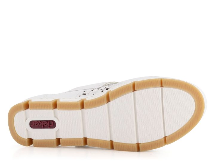 Rieker bílé sportovnější baleríny s páskem 49977-80