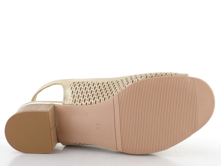 Barton metalické sandály na podpatku světle zlaté 25142