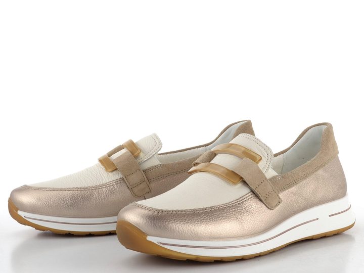 Ara širší prozouvací polobotky Osaka Sand/Cream 12-24822-09