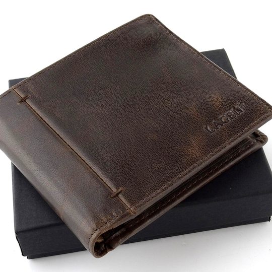 Pánská kožená peněženka kávově hnědá 12593-B