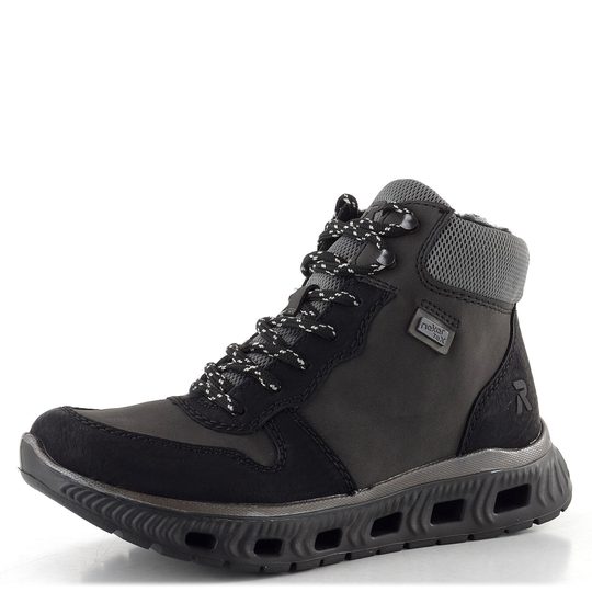 Rieker Sport šněrovací kotník s membránou černý/šedý M6023-45