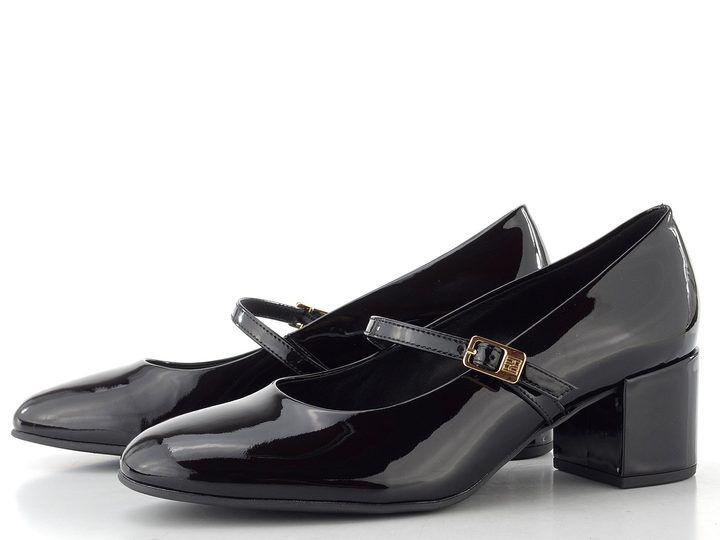 Högl lakované lodičky s nártovým páskem black 2-174214-0100