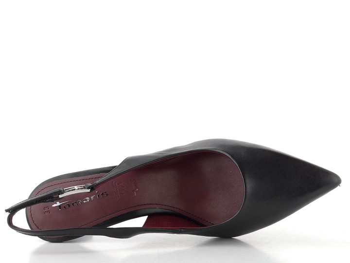 Tamaris lodičky s volnou patou black leather 1-29612-47