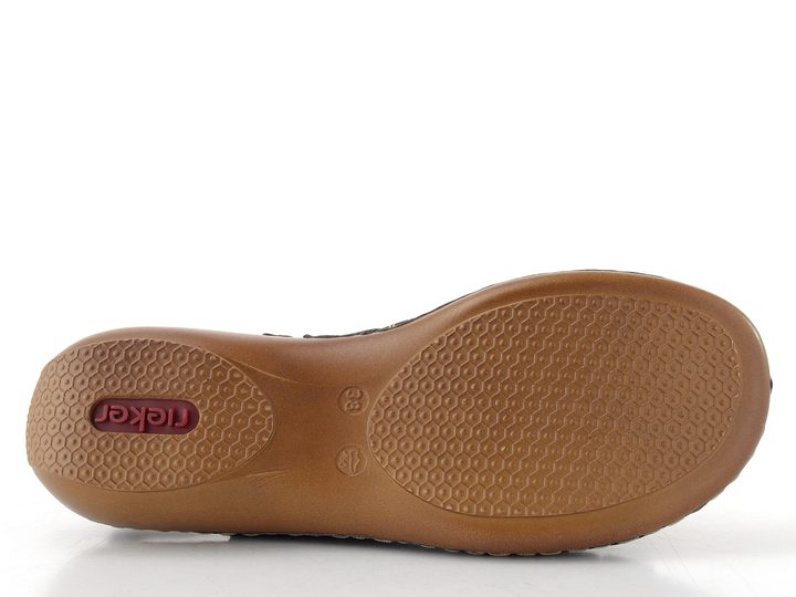 Rieker čierne sandále so strečom 65989-01