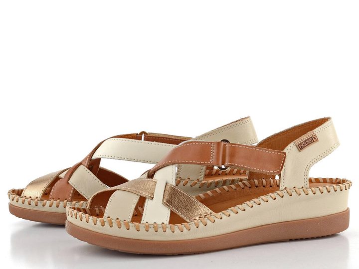 Pikolinos sandály s kříženými pásky Cadaques Marfil W8K-0741C2