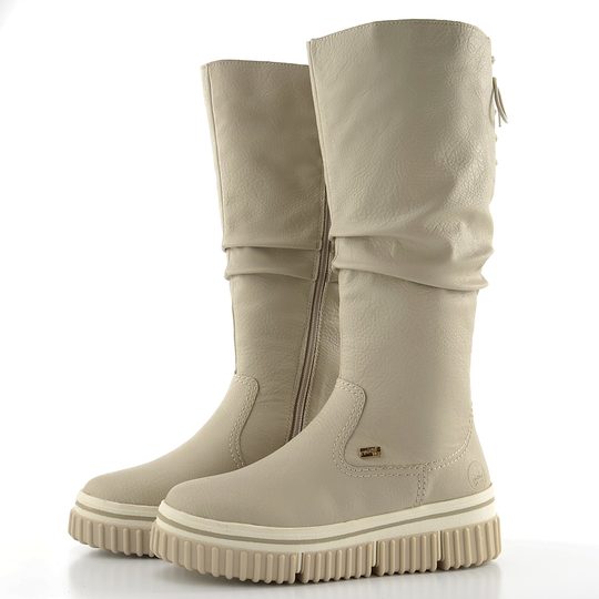 Rieker řasené kozačky s membránou crema Y6370-60