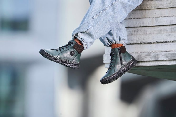 Rieker šněrovací kotník tmavě zelený 55040-54