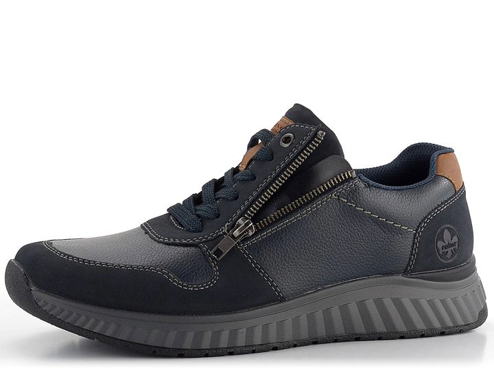 Rieker pánske šnurovacie poltopánky so zipsom Pazifik/Peanut B0613-14