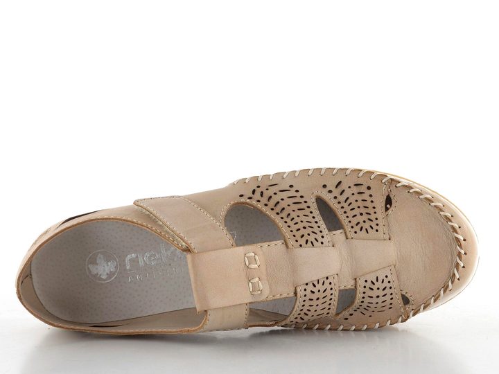 Rieker športovejšie prerezávané poltopánky béžové 49958-61