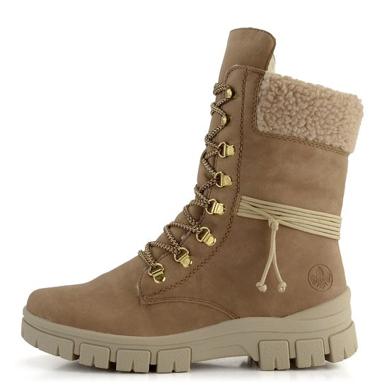 Rieker vyššia šnurovacia členková obuv béžová Z1121-64