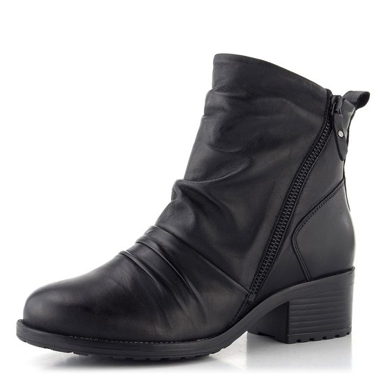 Creator kotník na podpatku se dvěma zipy Soft black IB 24595