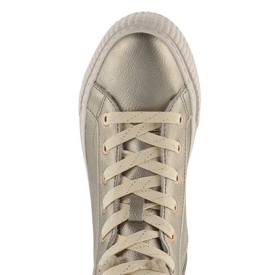 Mustang vyteplený šněrovací kotník na platformě Champagner 1442-602-480