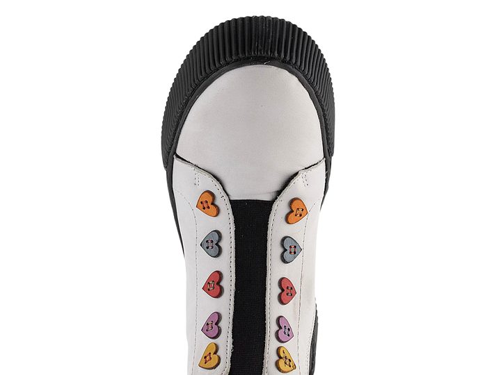 Karyoka dámský kotník s barevnými knoflíky White 3143-500