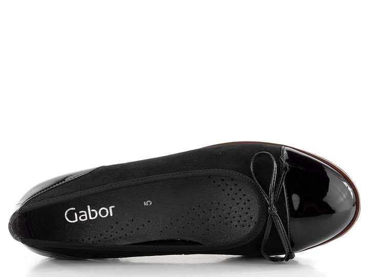 Gabor semišové baleríny s lakovanou špičkou a pätou 04.100.37
